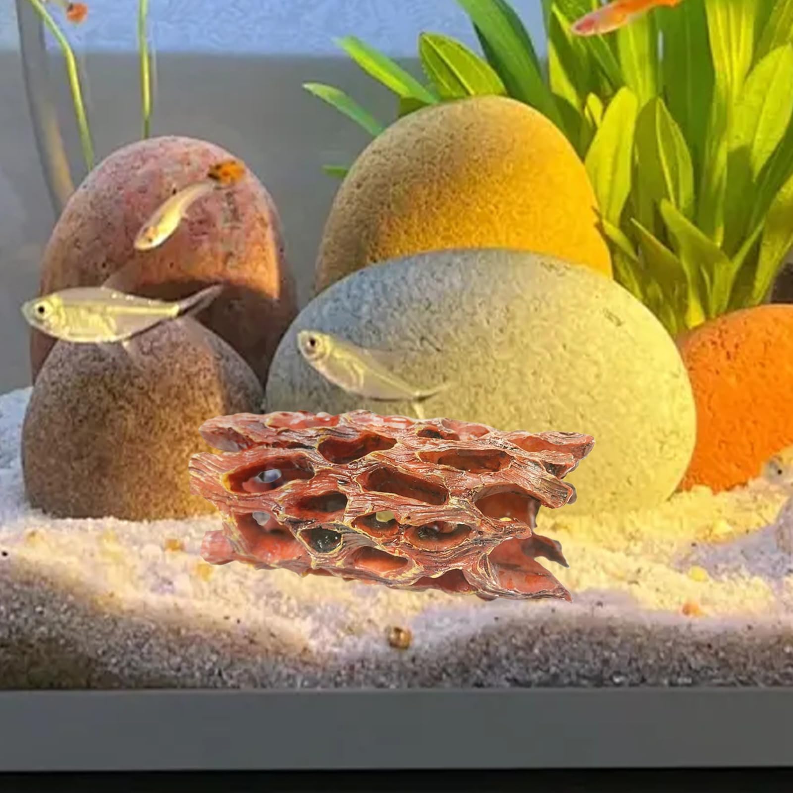 Amazon | エビ洞穴水槽 - 安定したPVCエビ隠れ家 - 不規則形状の装飾